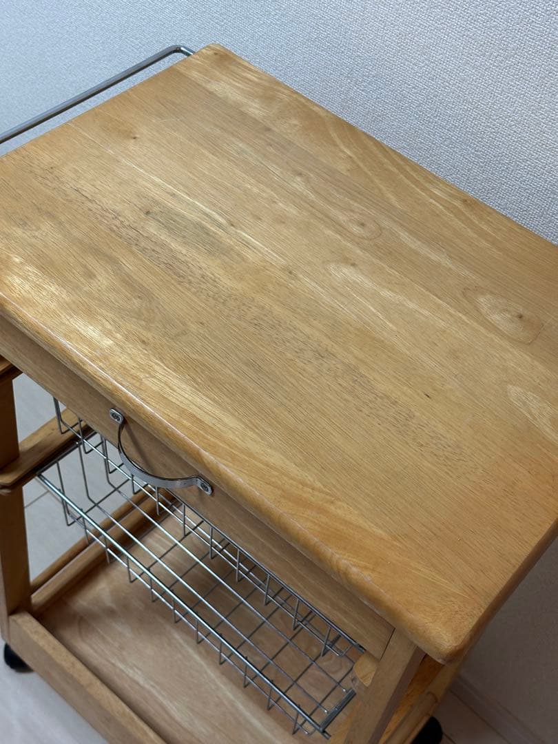 キャトルセゾン 引き出し付き 木製キッチンワゴン