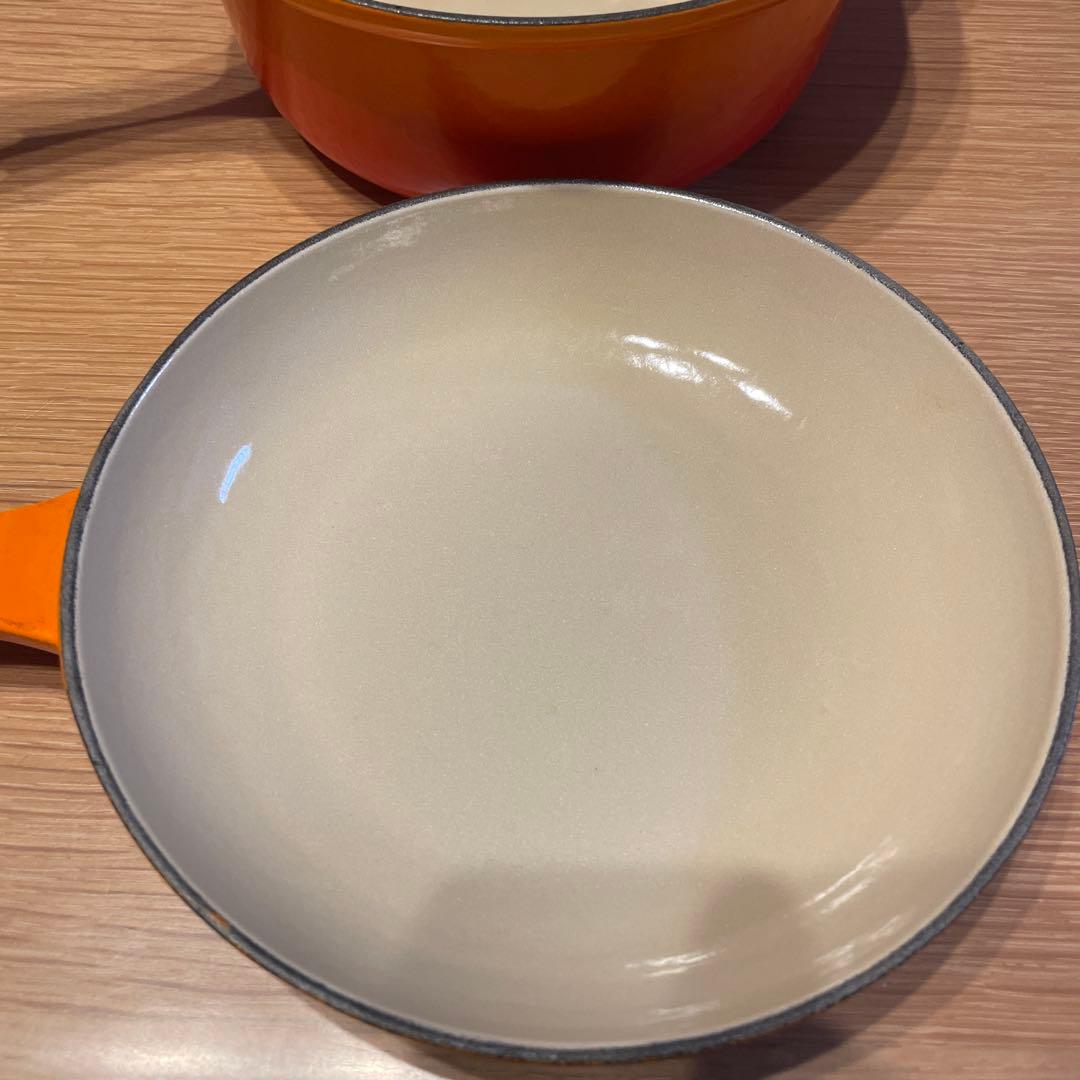 美品 ル・クルーゼ マルチファンクション 片手鍋 22cm オレンジスキレット