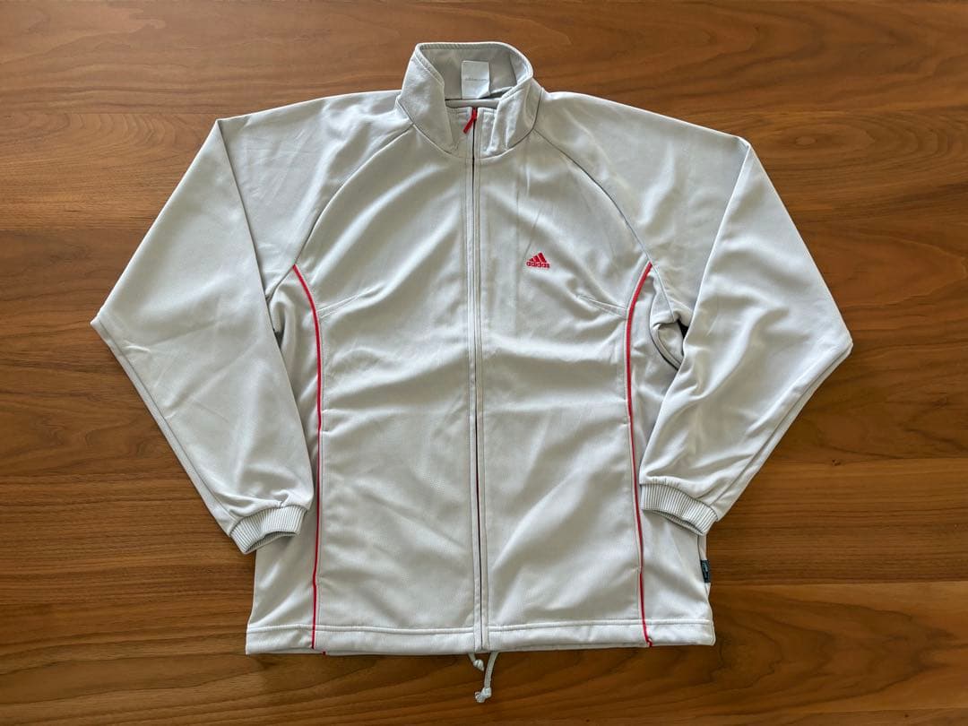 美品 adidas アディダス ジャージ上下セット アイボリー×レッド Lサイズ