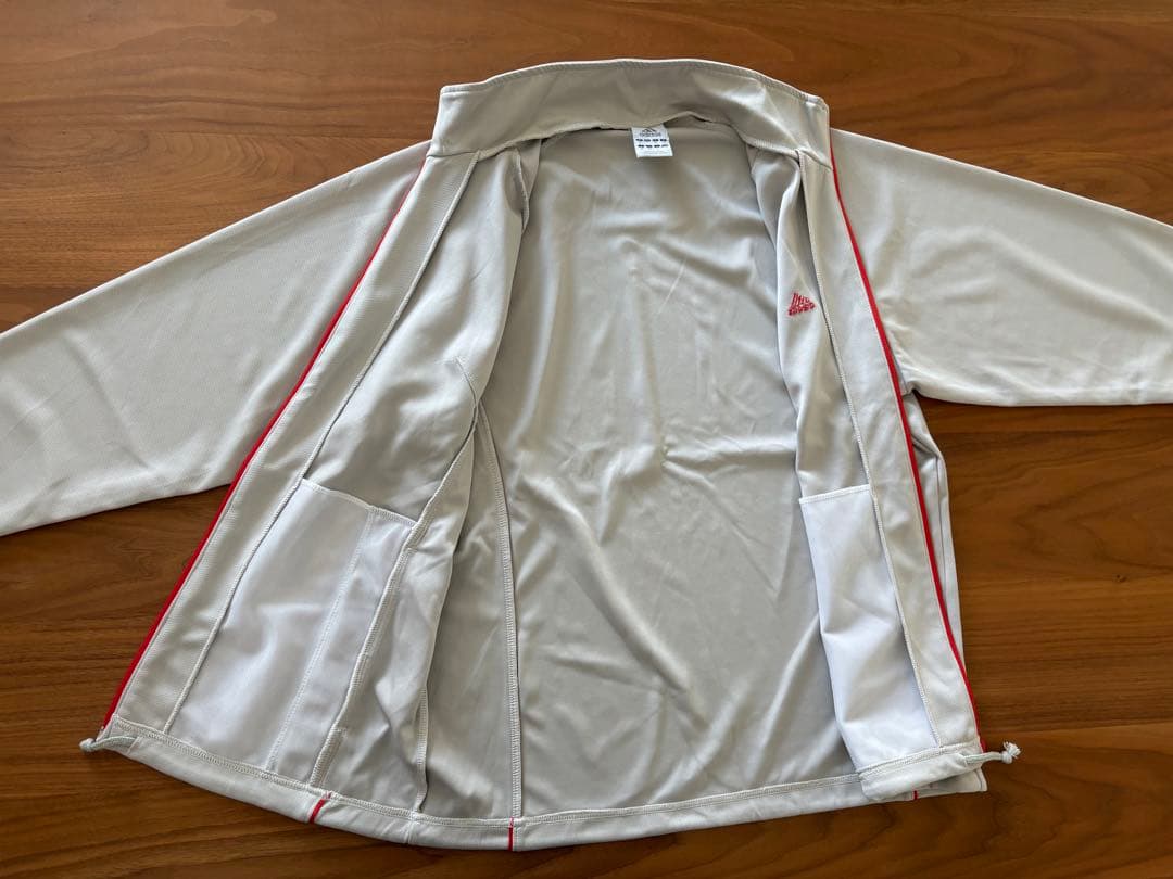 美品 adidas アディダス ジャージ上下セット アイボリー×レッド Lサイズ