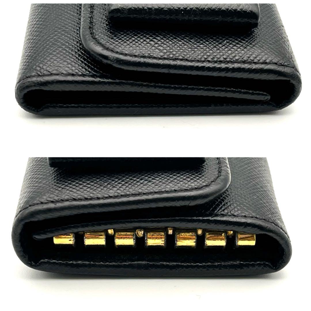 PRADA フィオッコ 6連キーケース ブラック レディース