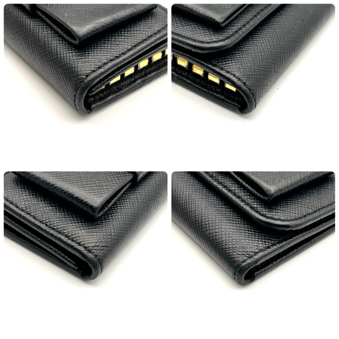 PRADA フィオッコ 6連キーケース ブラック レディース