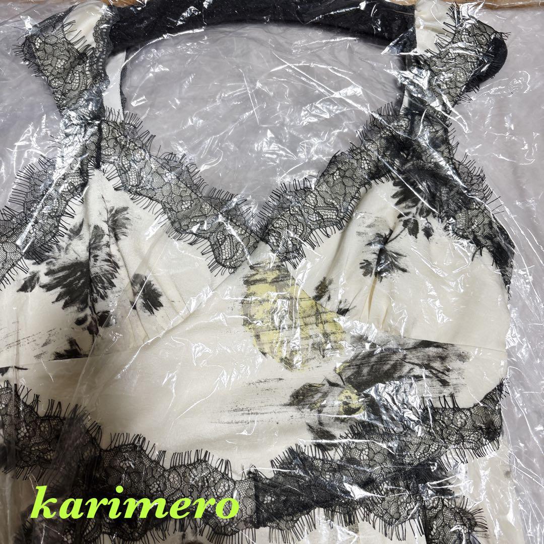 SNIDEL スナイデル レーストリムプリントキャミワンピース♥️新品タグ付き✨