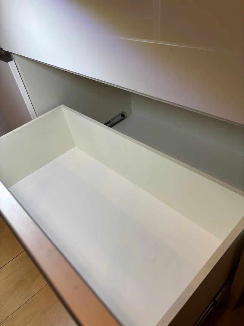 松田家具 カップボード 食器棚 約120cm スライド キッチンボード　送料込