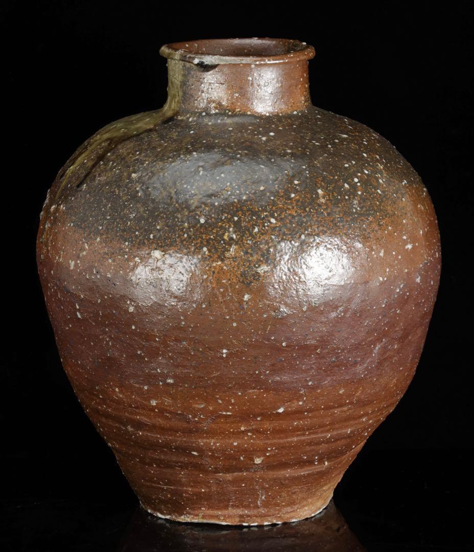 Y*F様 古陶 大壺 高さ37cm 6.2kg 自然釉 流釉 飾壺 民藝 古美術