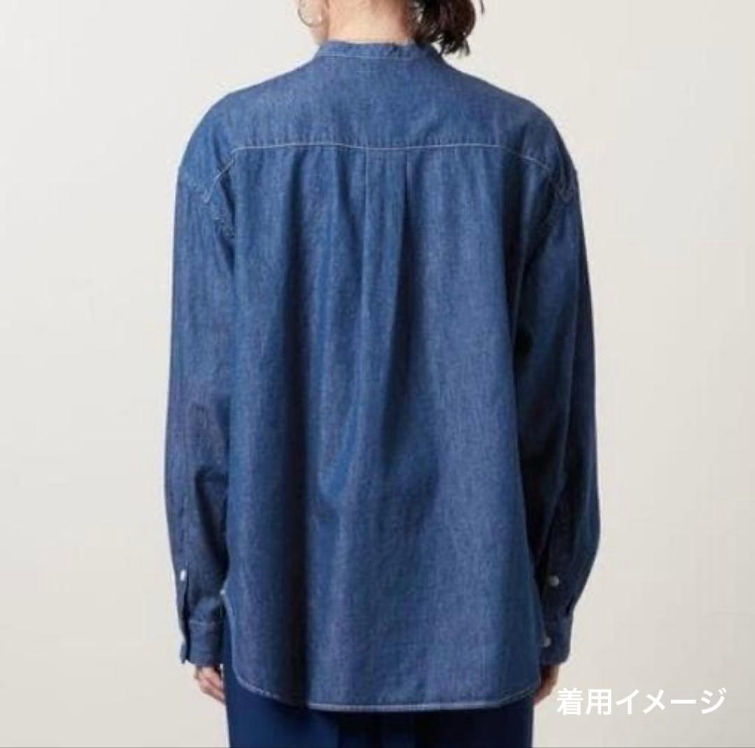【美品】ユナイテッドアローズ デニムフリルシャツ 綿100％　インディゴ日本製