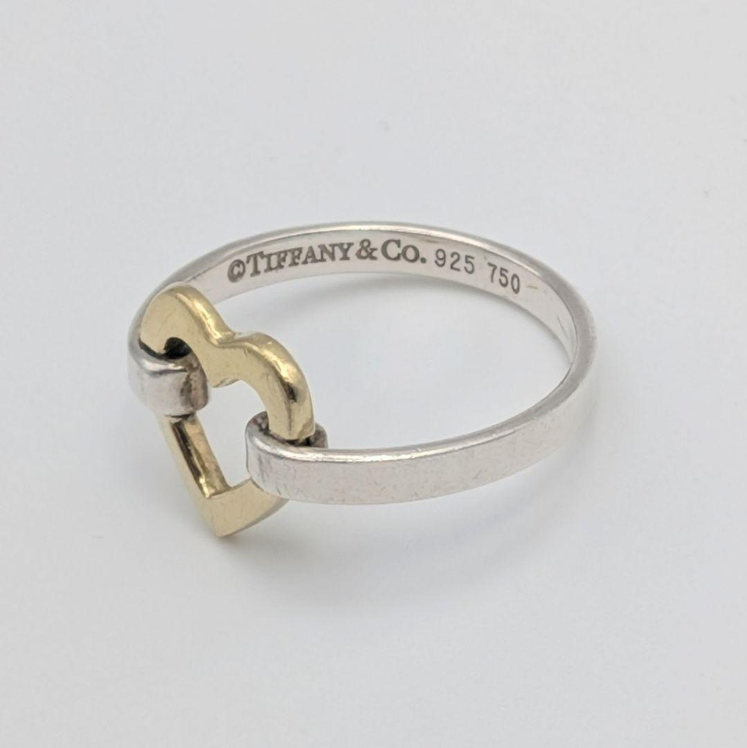 TIFFANY ティファニー コンビ 750 925 ハート リンク リング