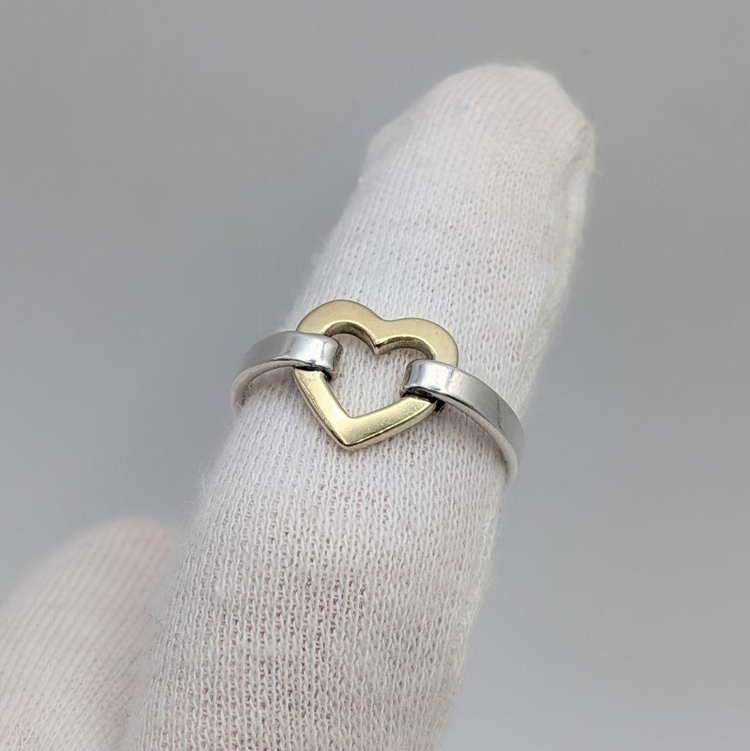 TIFFANY ティファニー コンビ 750 925 ハート リンク リング