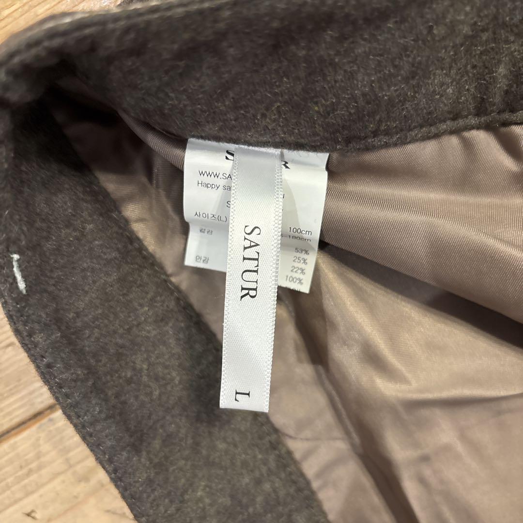 【新品、未使用】SATUR セター メンズ L ウールパンツ ダークグレー