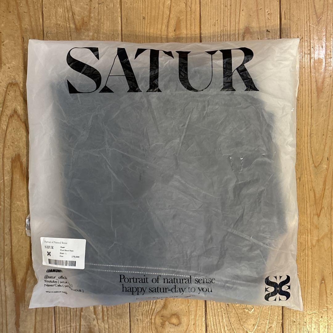 【新品、未使用】SATUR セター メンズ L ウールパンツ ダークグレー