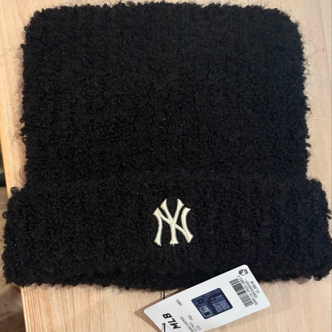 【日本未発売・韓国限定】MLB 猫耳ニット帽 カリナ着用 ブラック