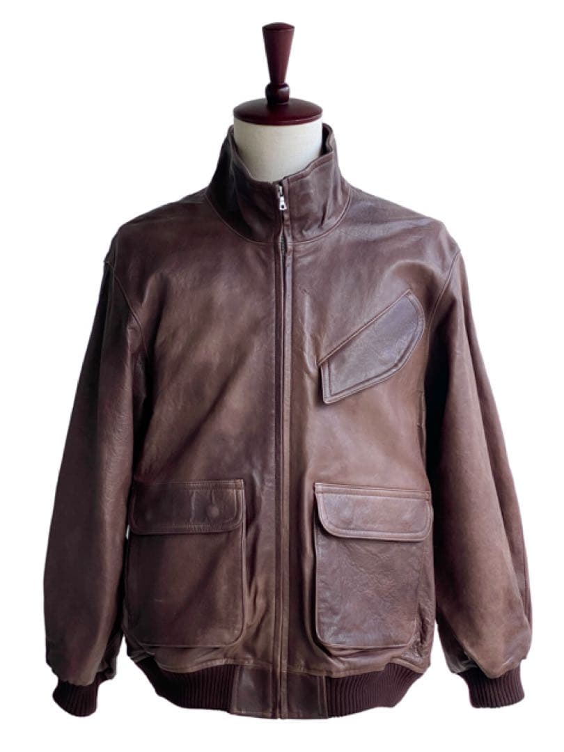 ジャケット・アウター auralee heavy lamb leather zip blouson