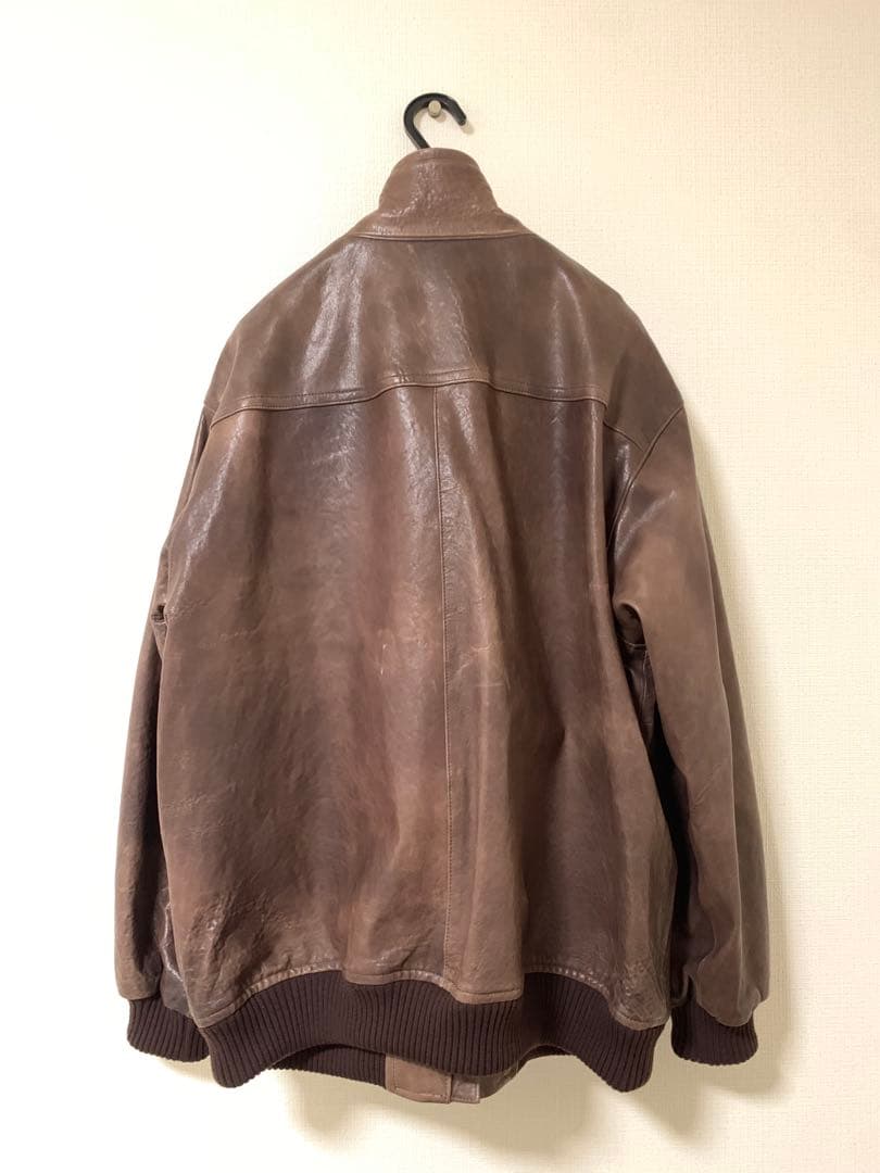 ジャケット・アウター auralee heavy lamb leather zip blouson