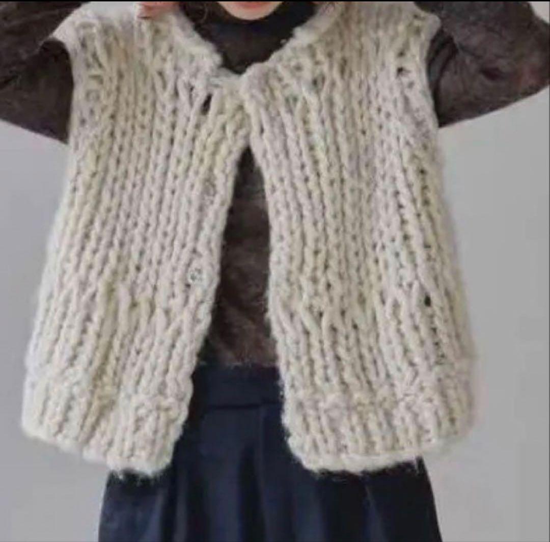 【todayful】トゥディフルChunkyHandKnitvest /キナリ