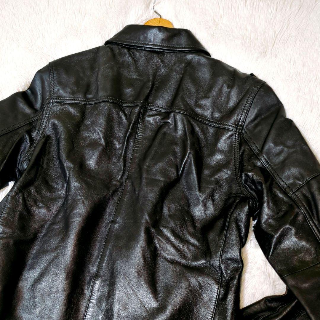 s*a様 【希少 LL 羊革 】フリーダム ラムレザー 比翼 ジャケット ブラッ