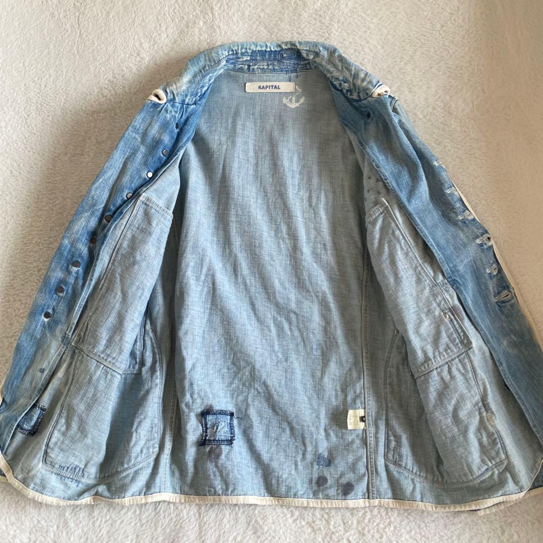 KAPITAL デニムジャケット　ヴィンテージ加工　テーラード　日本製　M