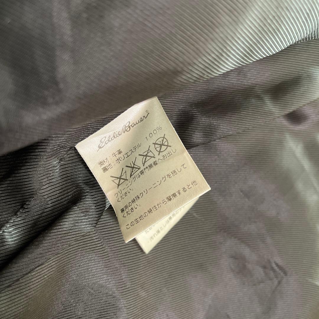 美品 Eddie Bauer レザー シャツジャケット 牛革 ブラック M