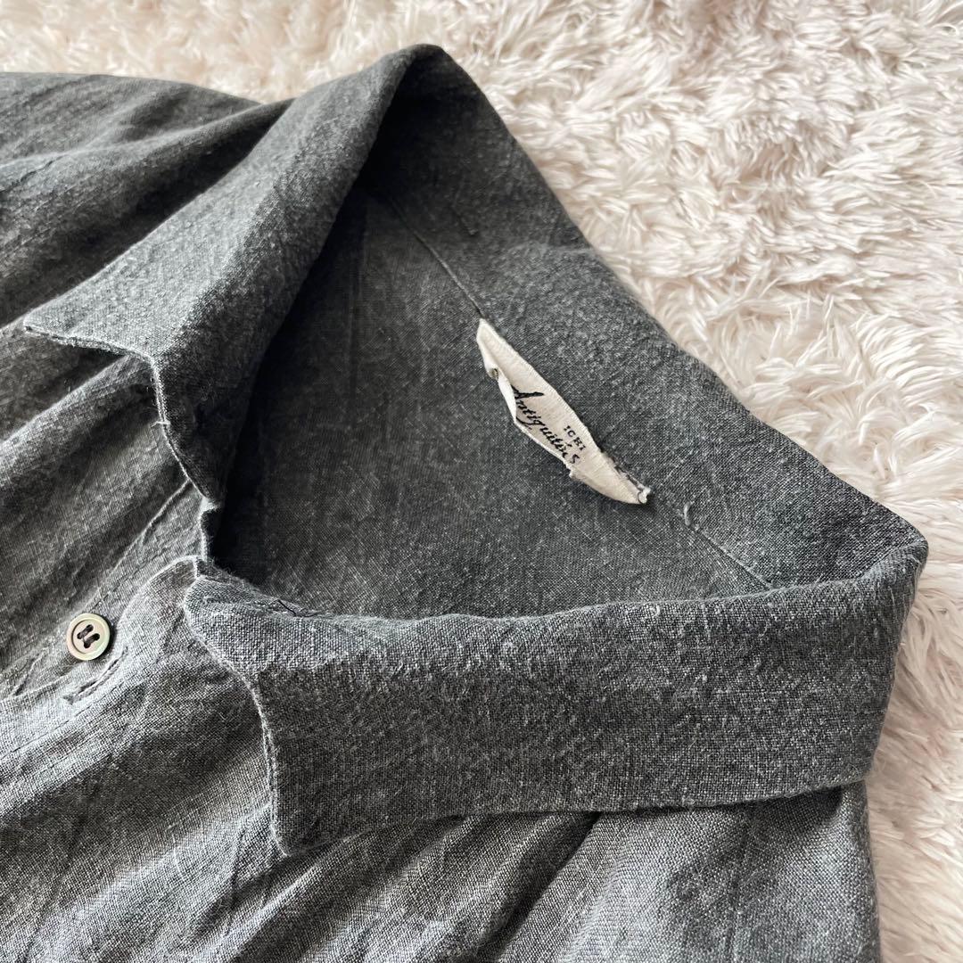 イチアンティークス ichi antiquites 炭染めリネンワンピース F