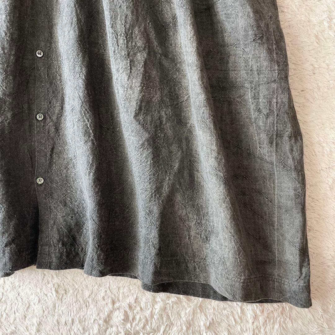 イチアンティークス ichi antiquites 炭染めリネンワンピース F