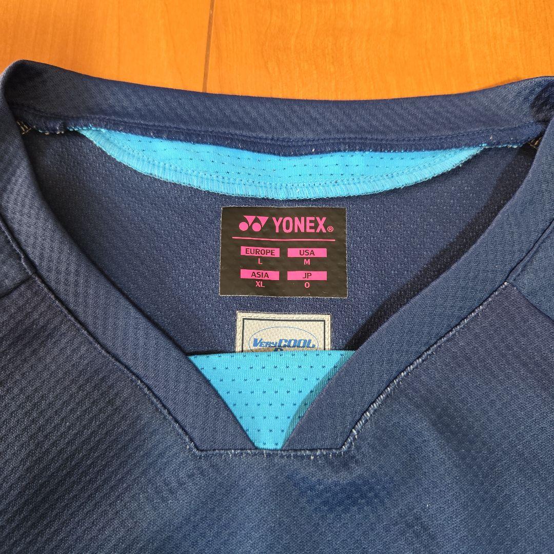 YONEX バドミントン　ゲームシャツ　レディースO 青　記名あり