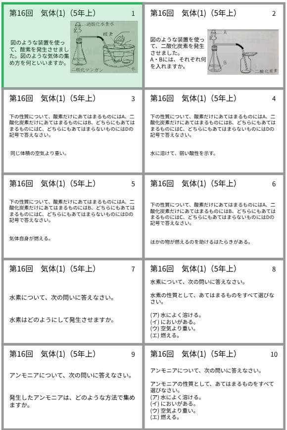 予習シリーズ暗記カード【5年上 社会・理科1〜19回】 中学受験