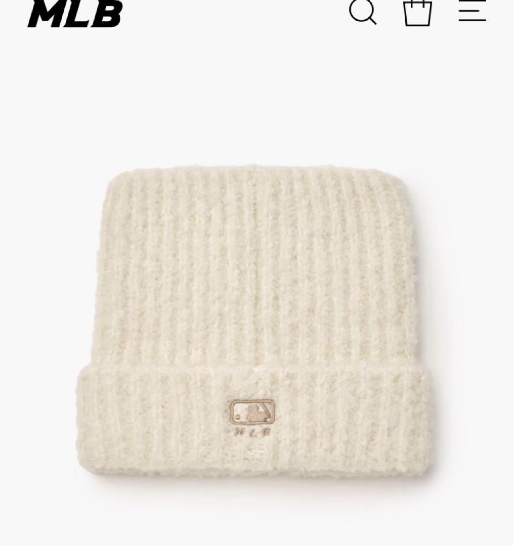 ★新春セール★新品★ MLB 韓国限定 ビーニー 猫耳 クリーム　カリナ着用