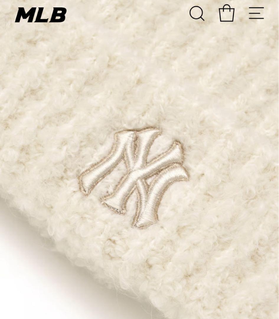 ★新春セール★新品★ MLB 韓国限定 ビーニー 猫耳 クリーム　カリナ着用