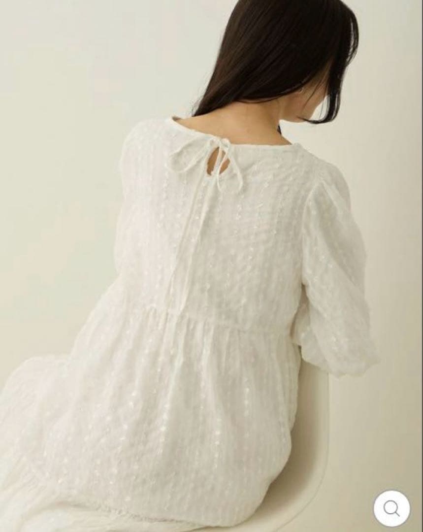 【美品】honono バルーンスリーブワンピース ホワイト