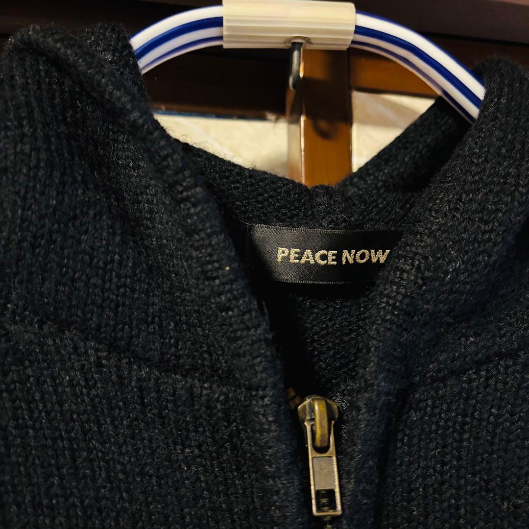 【PEACE NOW】フード付き ニット 黒