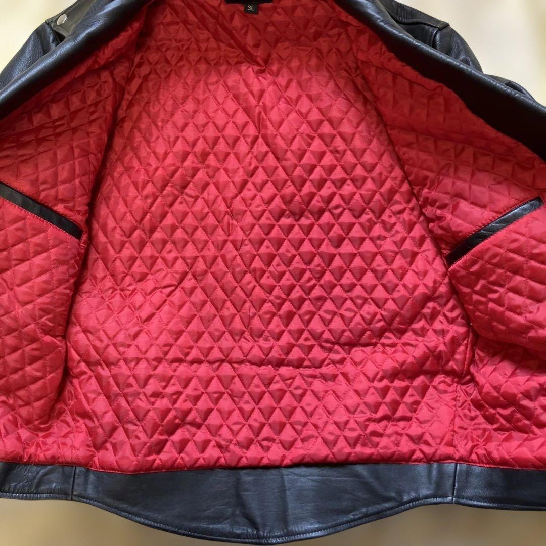 最終価格‼️美品　HORN WORKS ダブルライダースジャケット　3L ブラック