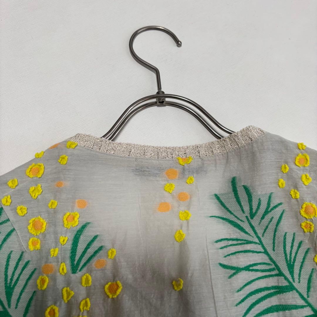 エムアンドキョウコ　フラワー刺繍ワンピース