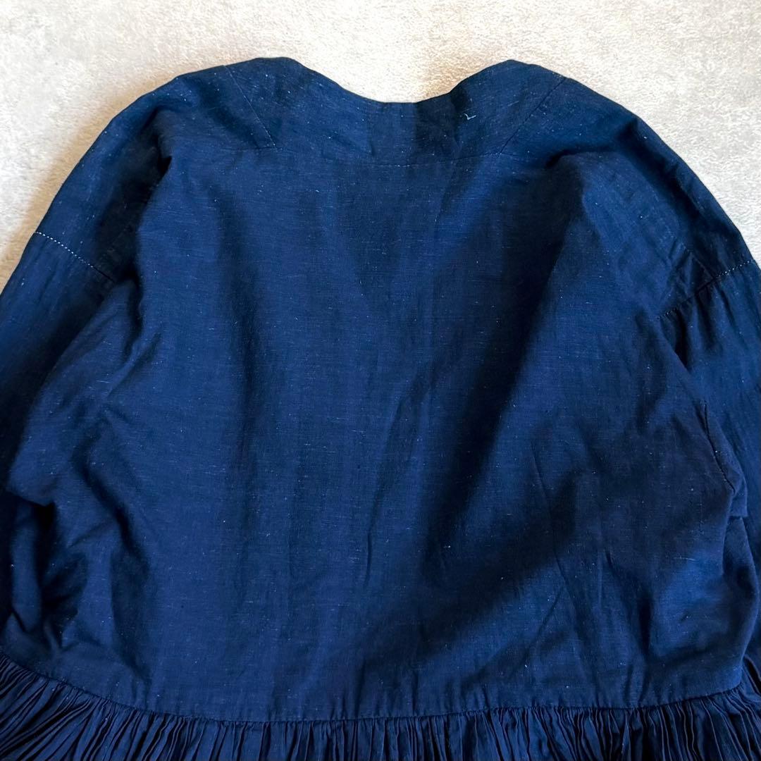 美品 ドーサ dosa ラバリジャケット インディゴ染 ギャザー サイズ3