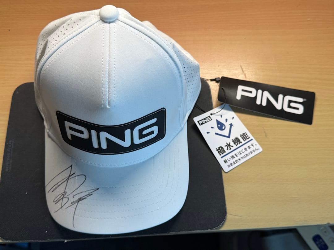 【極希少/直筆サイン入】金谷拓実プロ PING 撥水ツアーキャップ（新品タグ付）