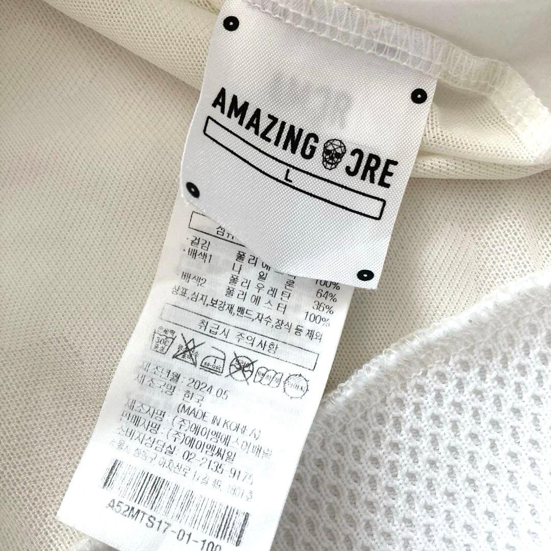 ＊AMAZINGCRE アメージングクリー　ホワイト プルオーバーシャツ　L