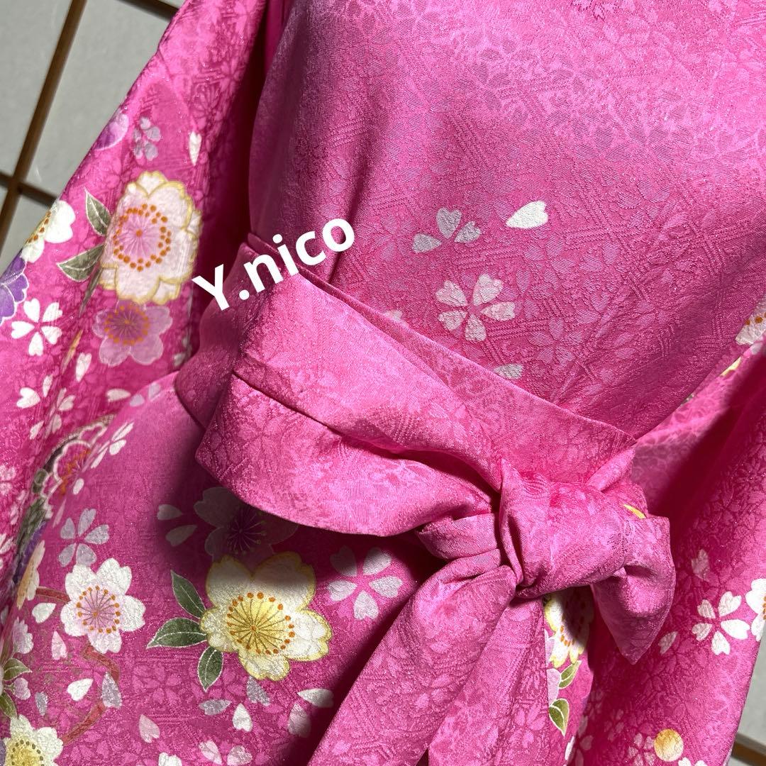 LL 大きめサイズ 正絹豪華振袖 シンプルゆったりワンピース