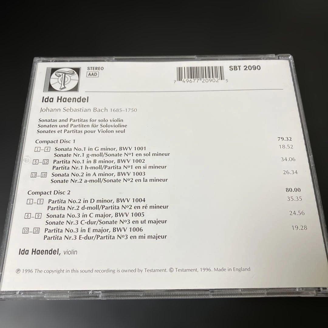 イダ・ヘンデル／バッハ：無伴奏ヴァイオリン・ソナタ&パルティータ　２CD