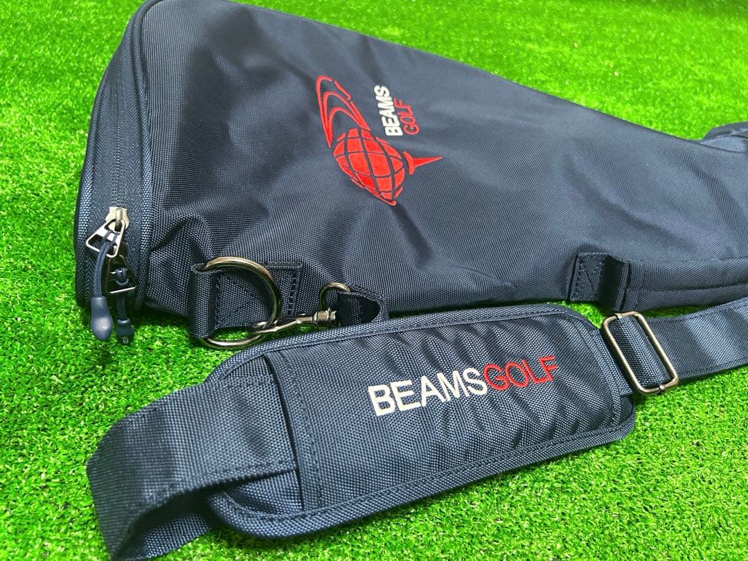 【美品】BEAMS GOLF クラブケース　ネイビーxレッド