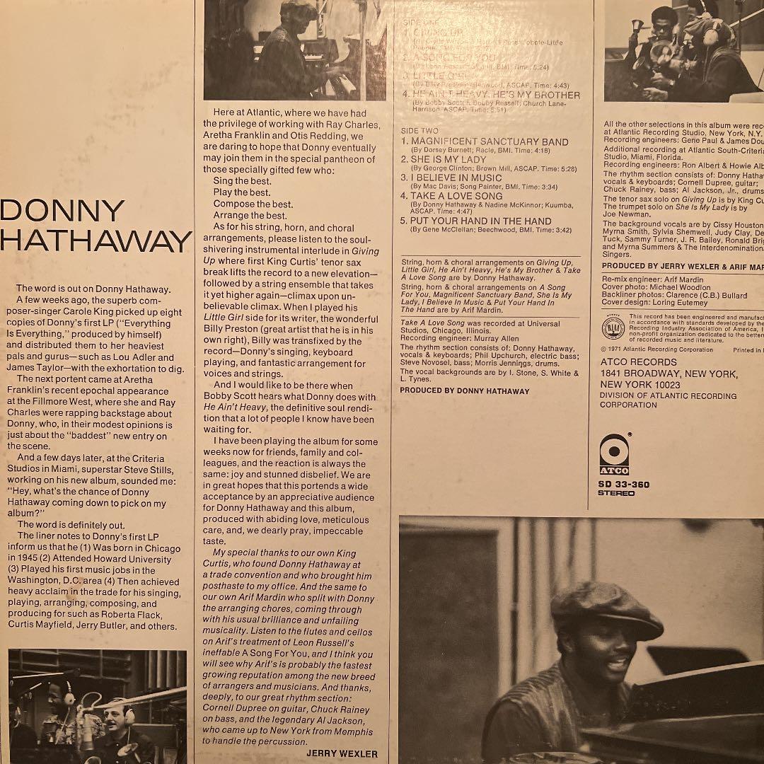 レコード　usオリジナル donny hathaway LP ダニーハサウェイ