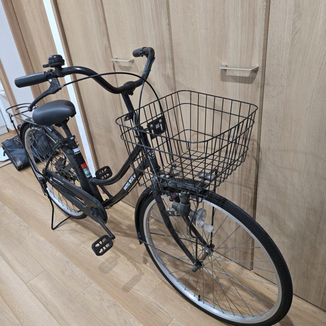 山口県下関市引取限定 自転車 26インチ 黒 ライト付き 鍵付き
