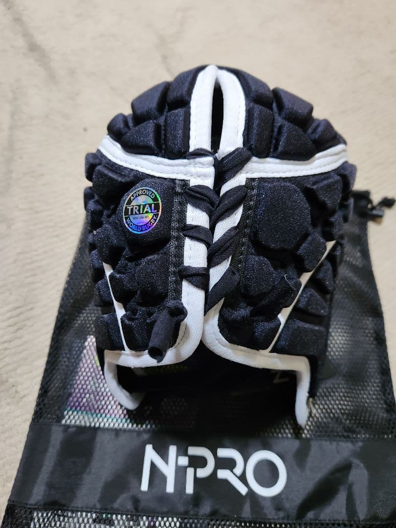 N-PRO 新品ヘッドギアヘッドキャップ 貴重黒×ホワイトSizeL 新品未使用