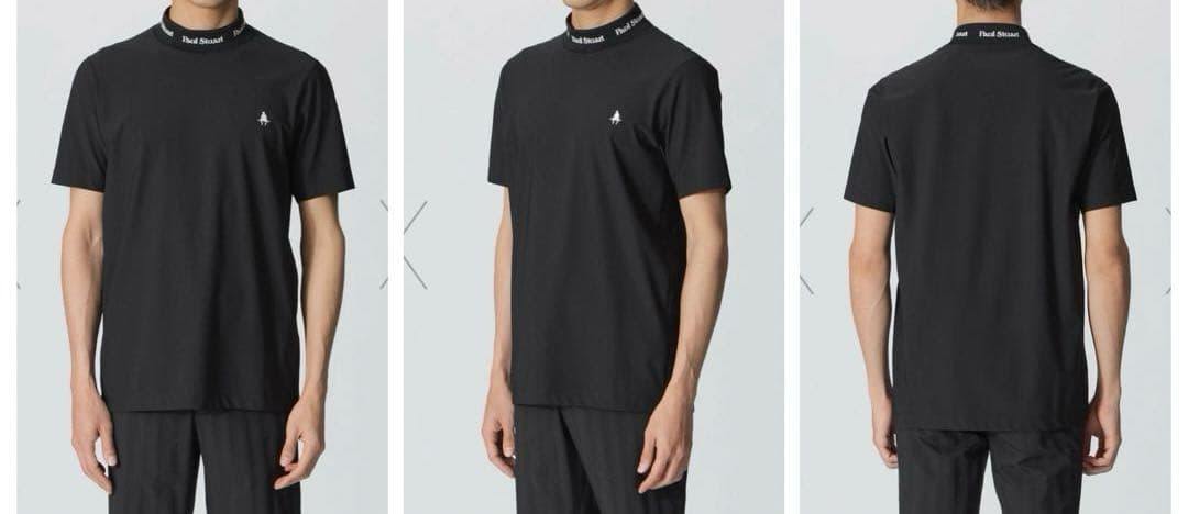 新品★Paul Stuart ゴルフ　モックネック半袖Tシャツ ブラック　L