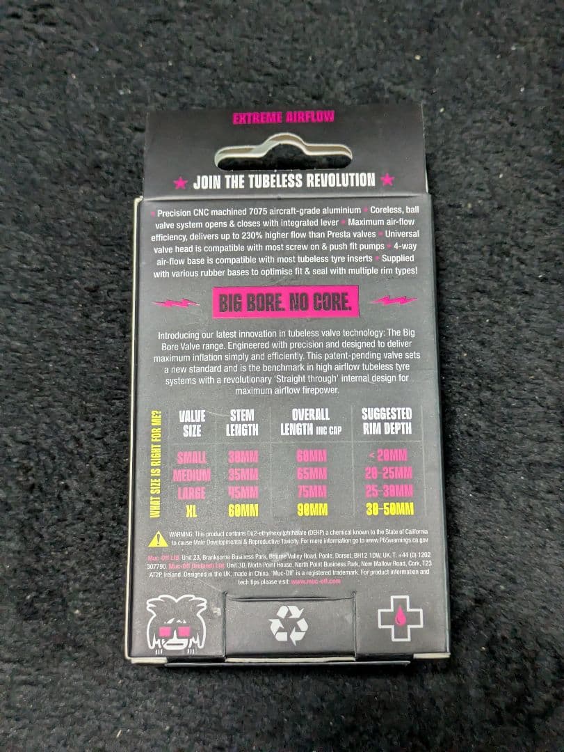Muc-OFF チューブレスバルブ BIGBORE LITE 60mm