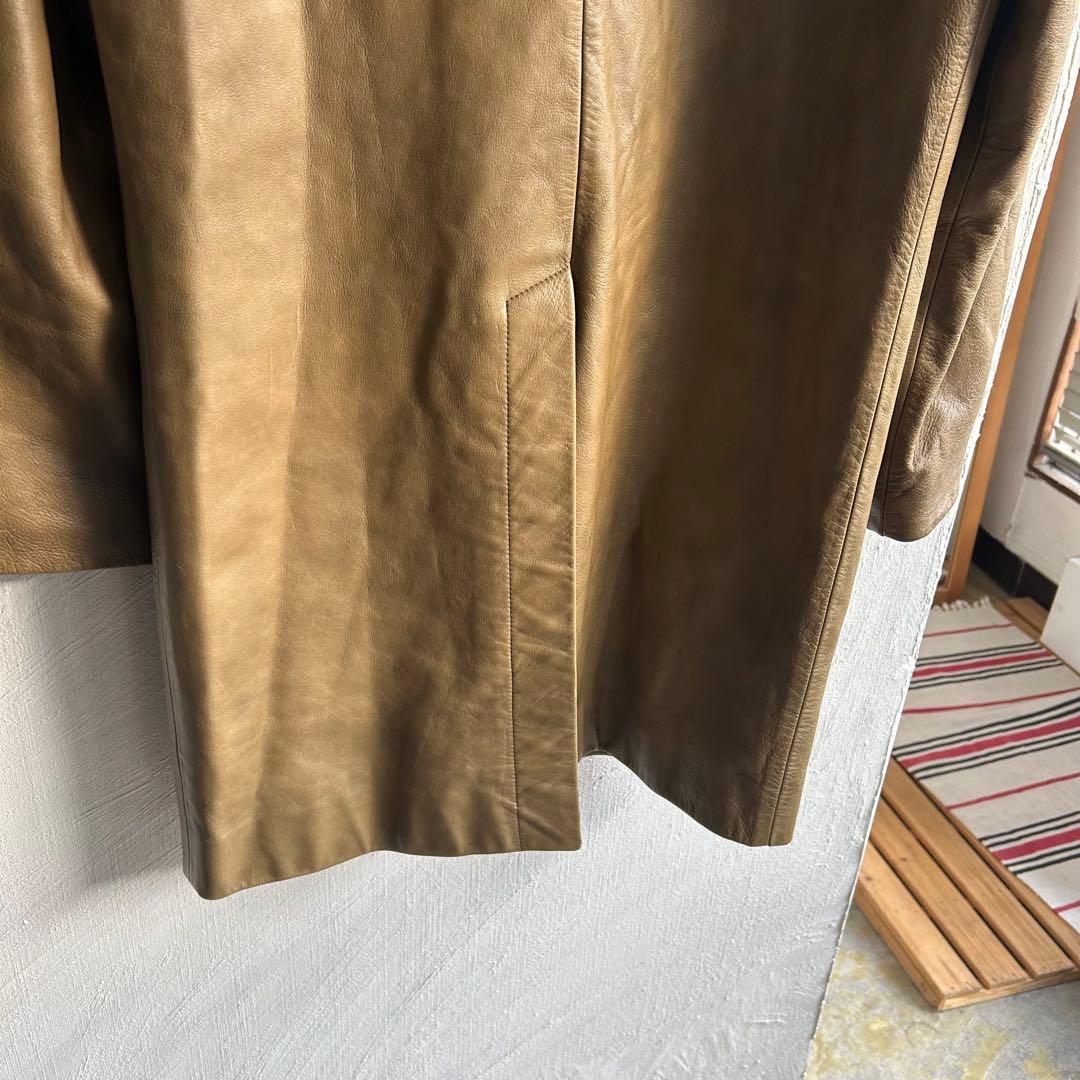 フランス製 OLD A.P.C. レザー ステンカラーコート APC