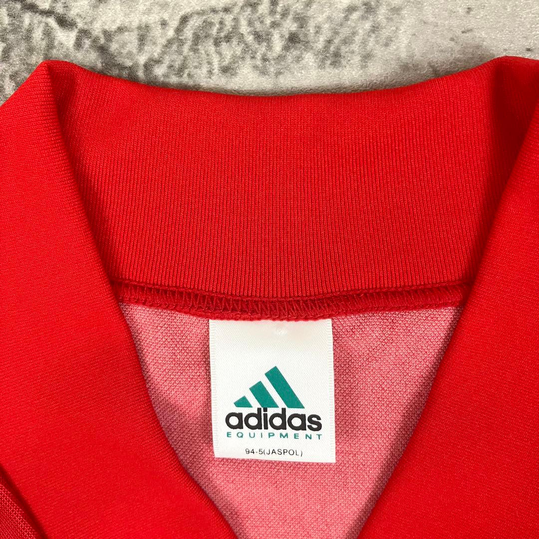 90s adidas EQUIPMENT ゲームシャツ デサント製 古着 赤 L