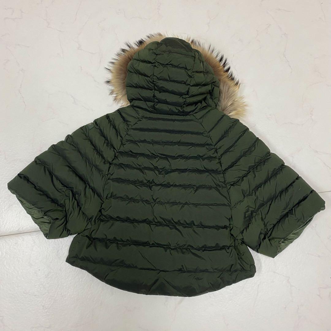 美品★TATRAS MALE ダウンポンチョ リバーシブル カーキ 02