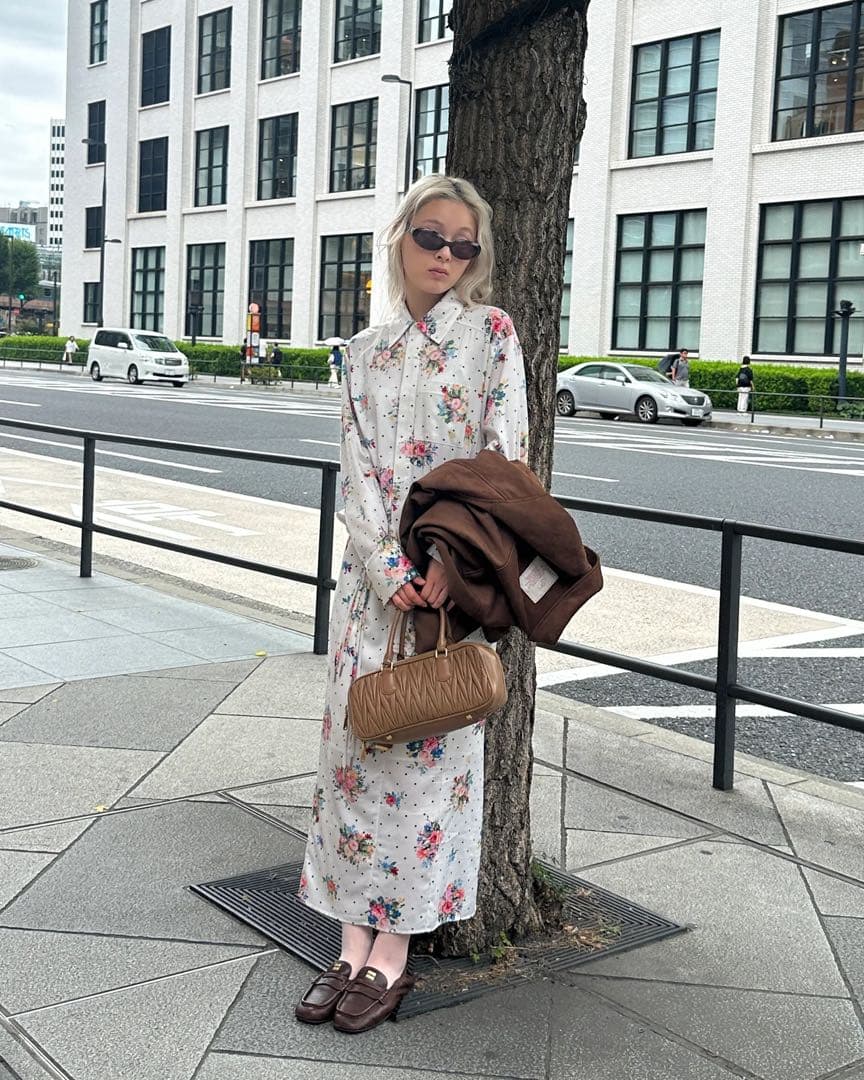 Poppy Dot Flower Shirt ポピー 花柄 フラワー トップス