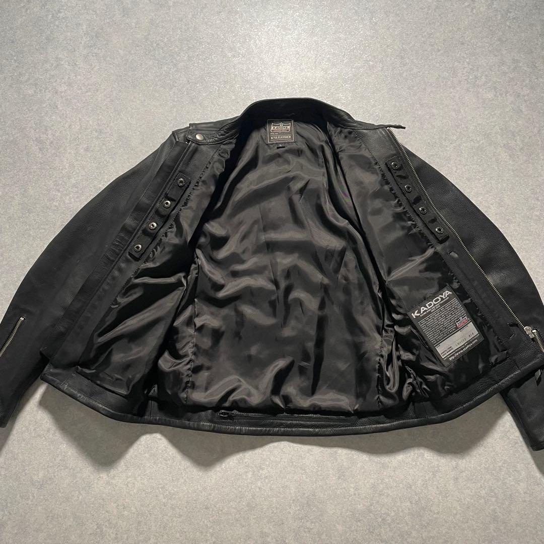 【極美品】KADOYA カドヤ EURUS シングルライダース 牛革 黒 L