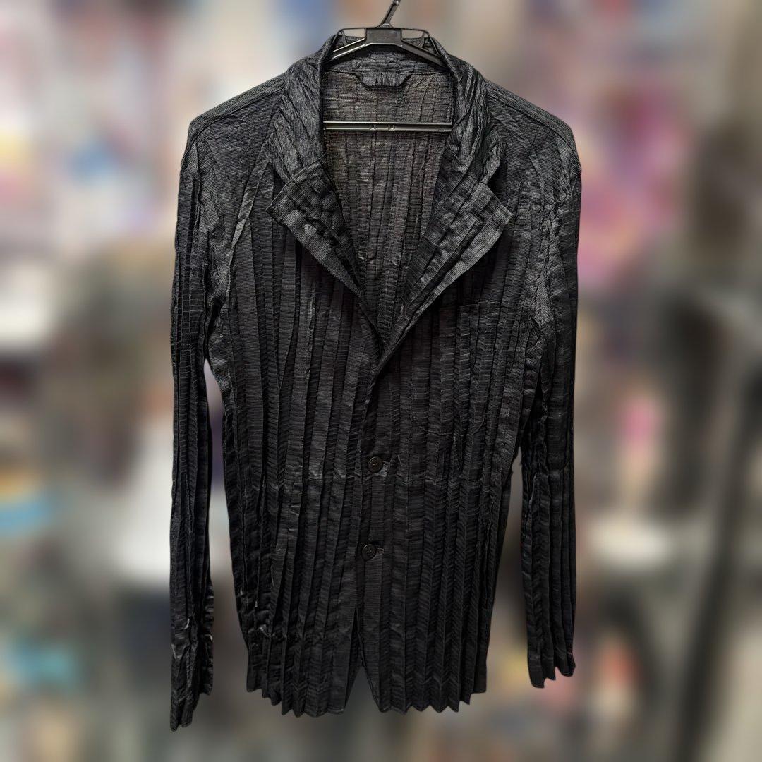 ISSEY MIYAKE MEN プリーツ スタンドカラー　シャツジャケット