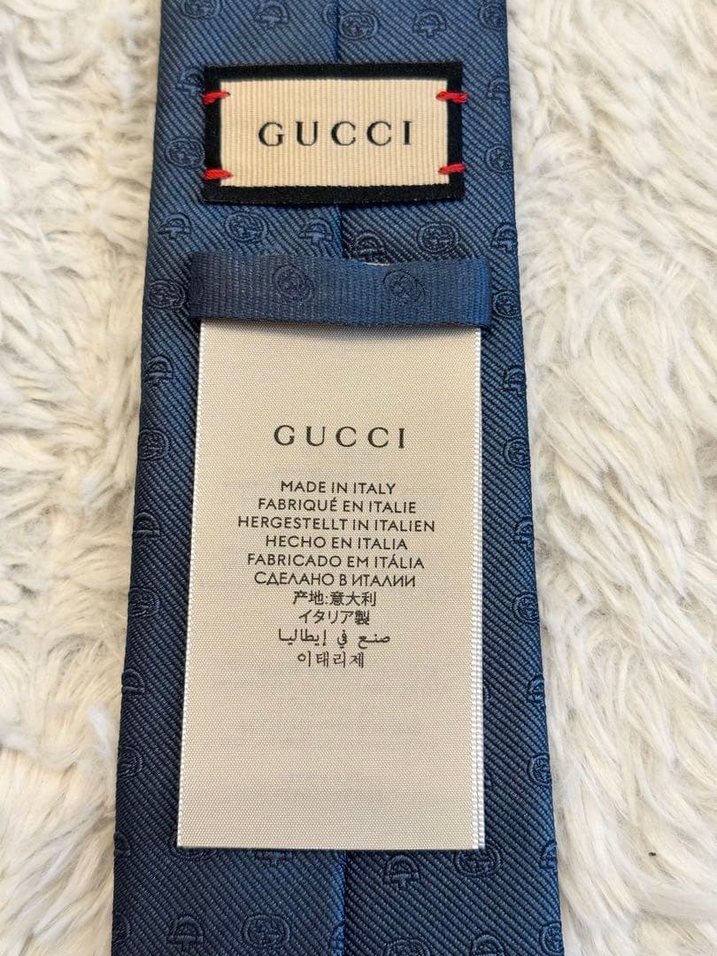 GUCCI ネクタイ 極美品 現行タグシェリーライン イタリア シルク 匿名発送