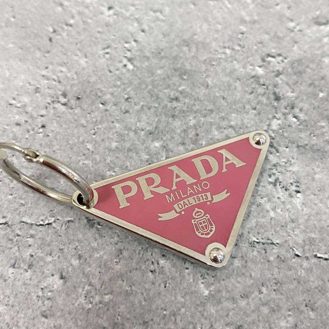 超美品 正規品 PRADA プラダ シンボル トライアングル ピアス イヤリング
